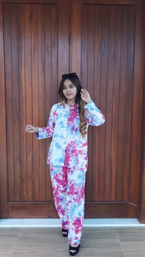 Setelan Batik Panjang Tie Dye Warna 5 THEBATIK CO ID