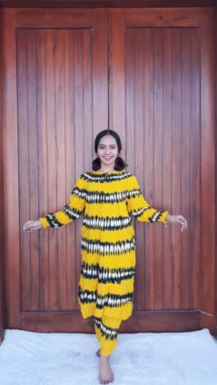 Setelan Batik Tie Dye Panjang Muslimah