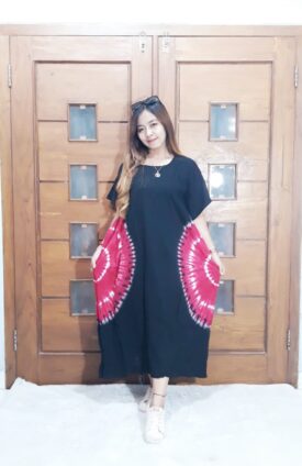Daster Oblong Batik Jumputan Kelelawar