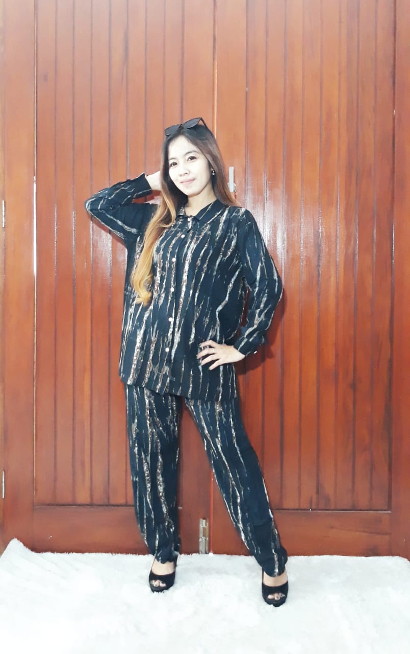 One Set Batik Tie Dye Lengan Panjang