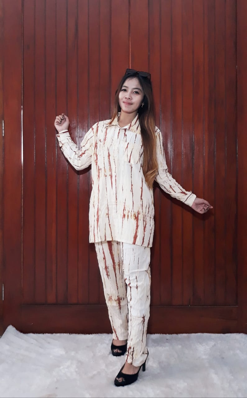 One Set Batik Tie Dye Lengan Panjang