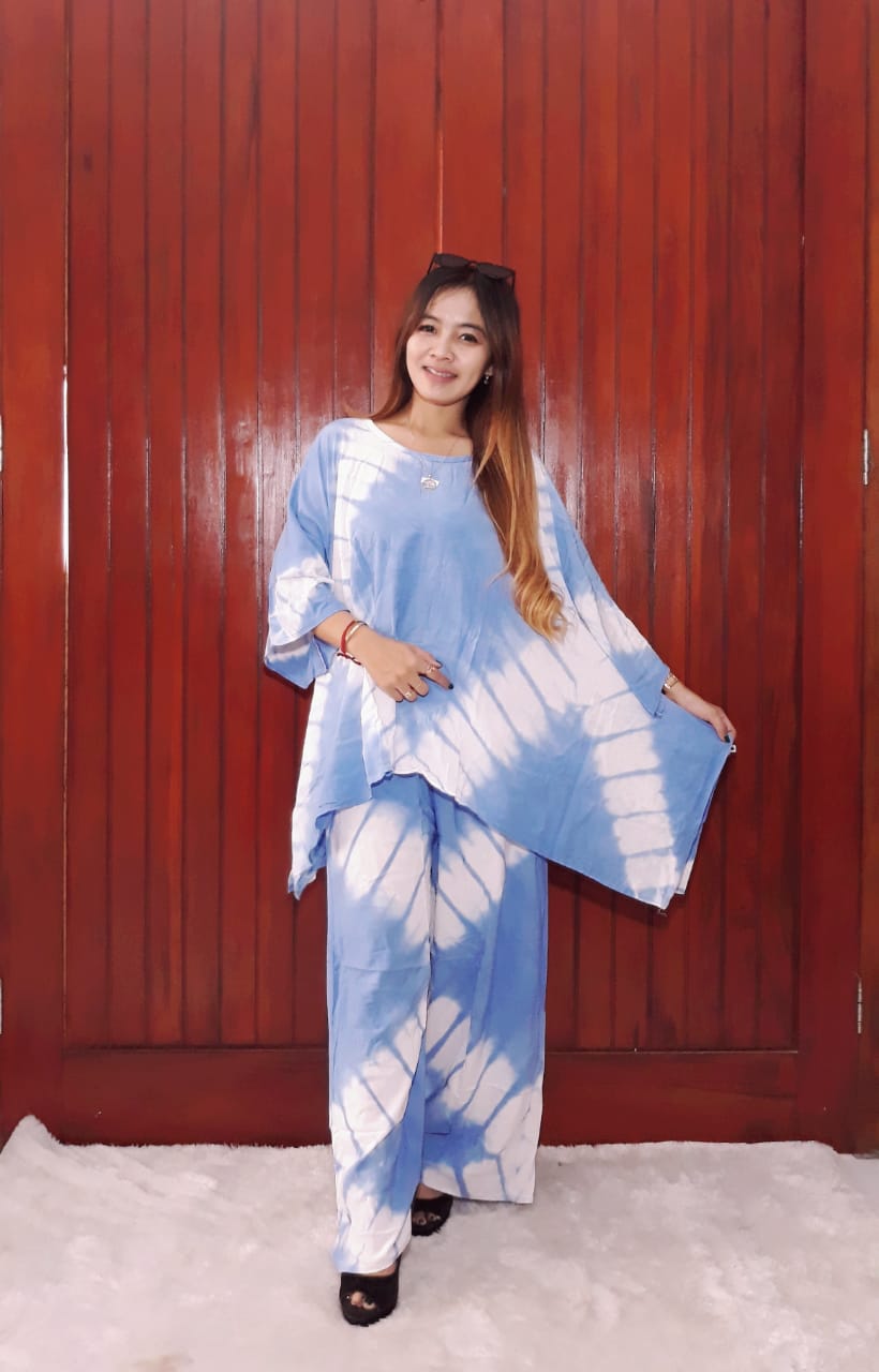 One Set Batik Tie Dye Sayap Jumbo