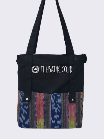 Souvenir Tas Totebag Cangklong Kanvas Tenun Etnik