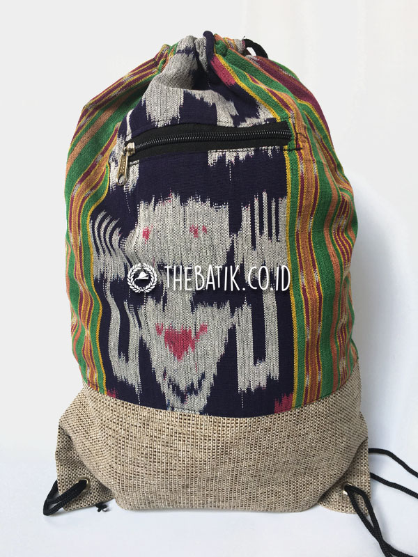 Souvenir Tas Serut Drawstring Bag Tenun Goni