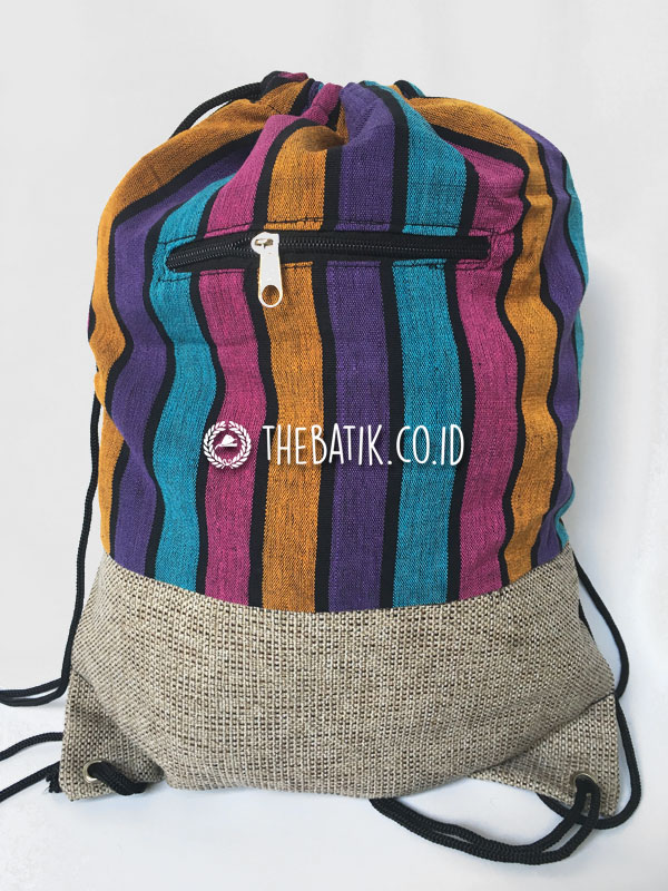 Souvenir Tas Serut Drawstring Bag Tenun Goni