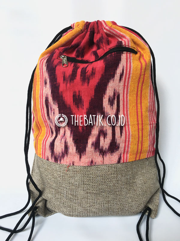 Souvenir Tas Serut Drawstring Bag Tenun Goni
