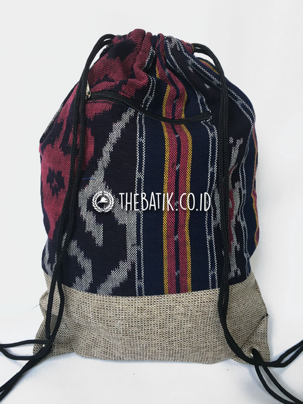 Souvenir Tas Serut Drawstring Bag Tenun Goni