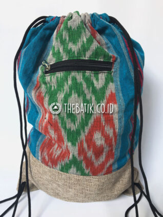 Souvenir Tas Serut Drawstring Bag Tenun Goni