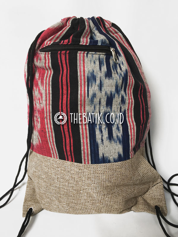 Souvenir Tas Serut Drawstring Bag Tenun Goni