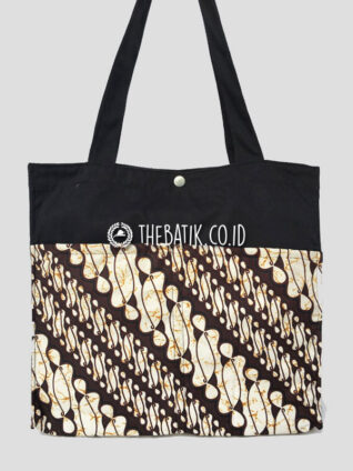 Tas Totebag Bahan Drill Kombinasi Saku Batik