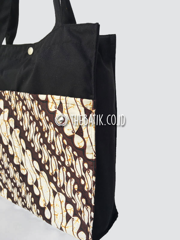 Tas Totebag Bahan Drill Kombinasi Saku Batik