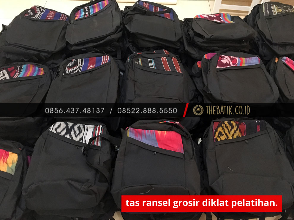 Souvenir Tas Backpack Ransel Tenun Minimalis