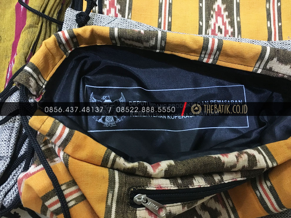 Souvenir Tas Serut Drawstring Bag Tenun Goni