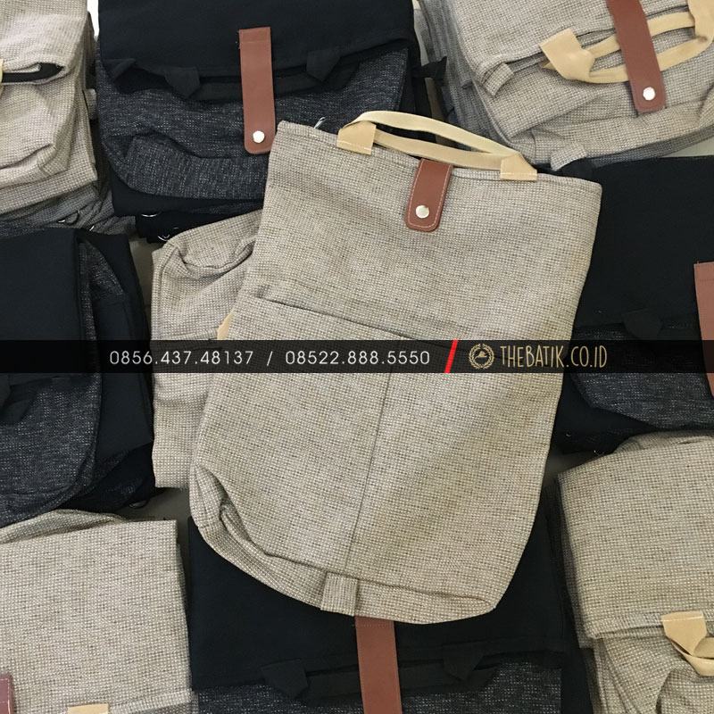 Souvenir Tas Selempang Seminar Unik Bahan Goni