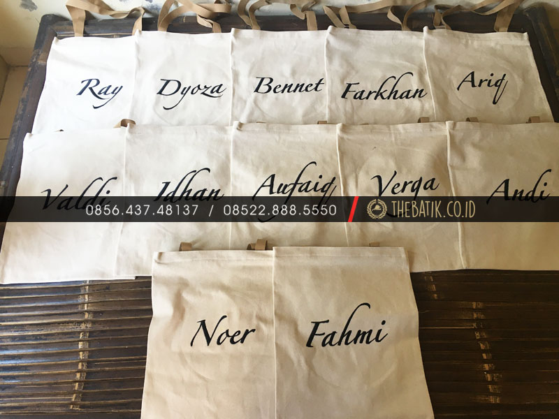 Souvenir Tas Eco Bag Jinjing Bahan Natural Kanvas