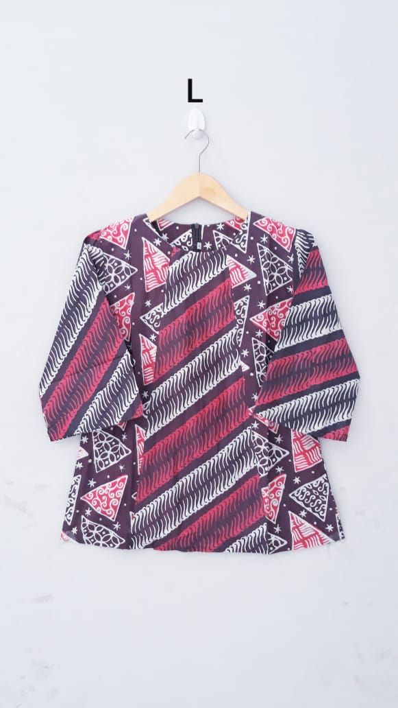 Baju Blus Kantor Batik Kombinasi Atasan Wanita