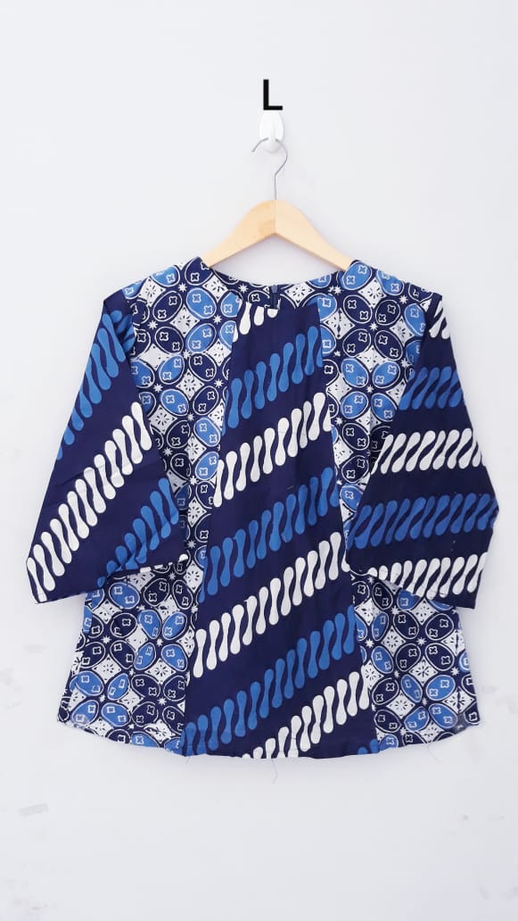 Baju Blus Kantor Batik Kombinasi Atasan Wanita