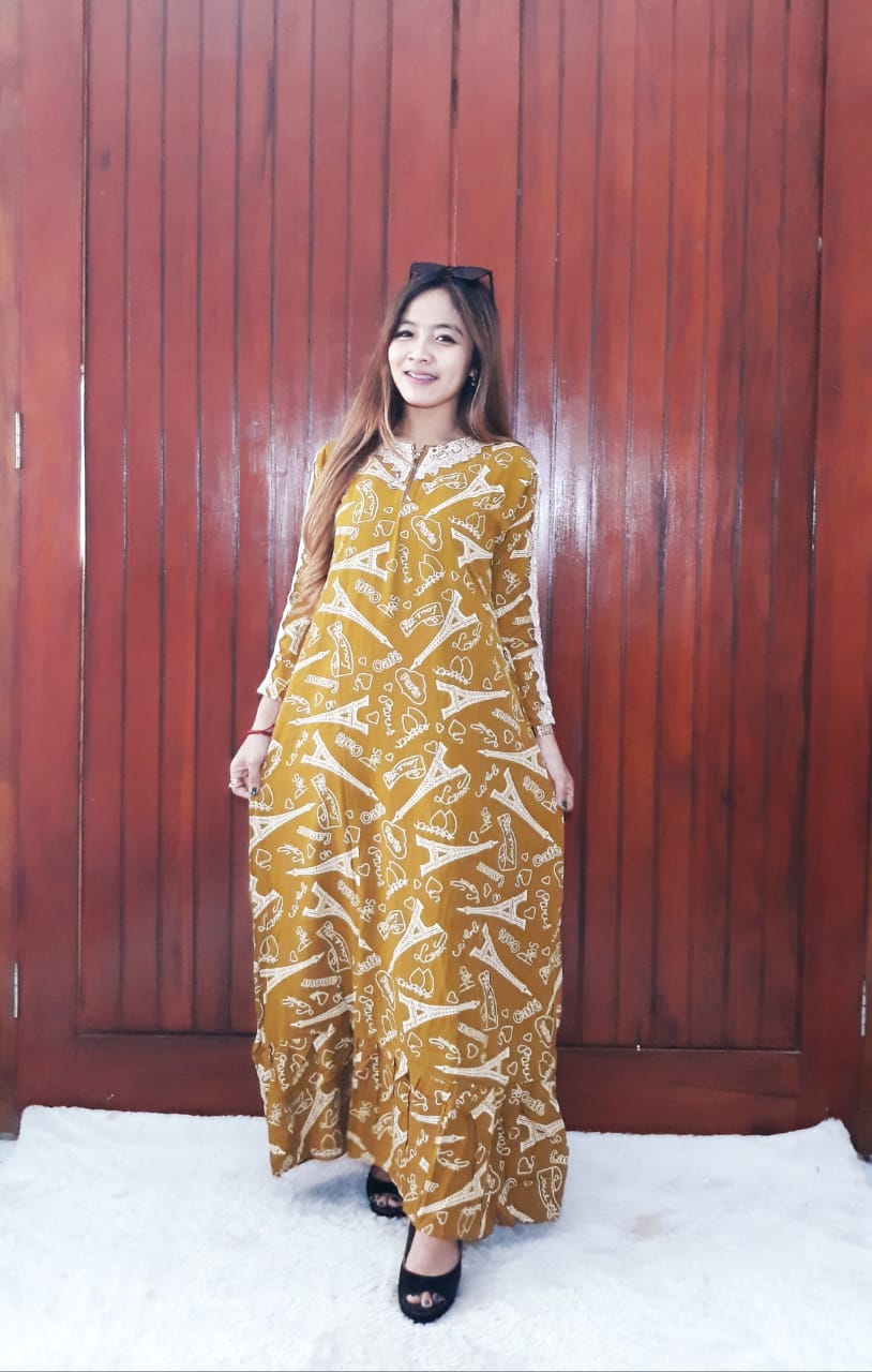 Baju Daster Batik Renda Lengan Panjang