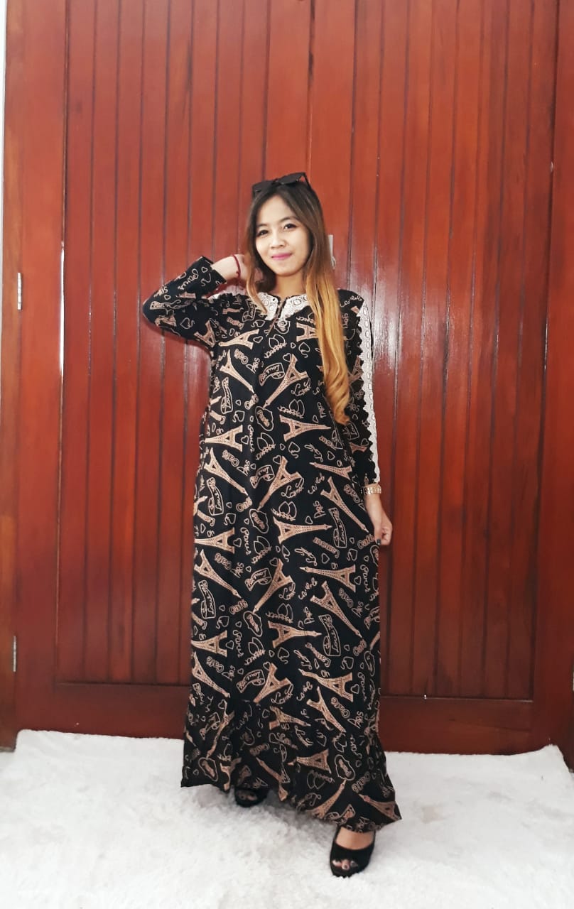 Baju Daster Batik Renda Lengan Panjang