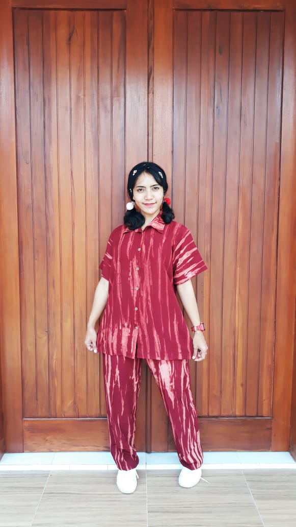 Baju One Set Kekinian Tie Dye Shibori Pendek
