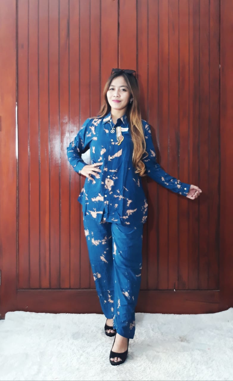 Jual Baju  One Set Tie  Dye  Shibori Rayon Panjang THEBATIK 