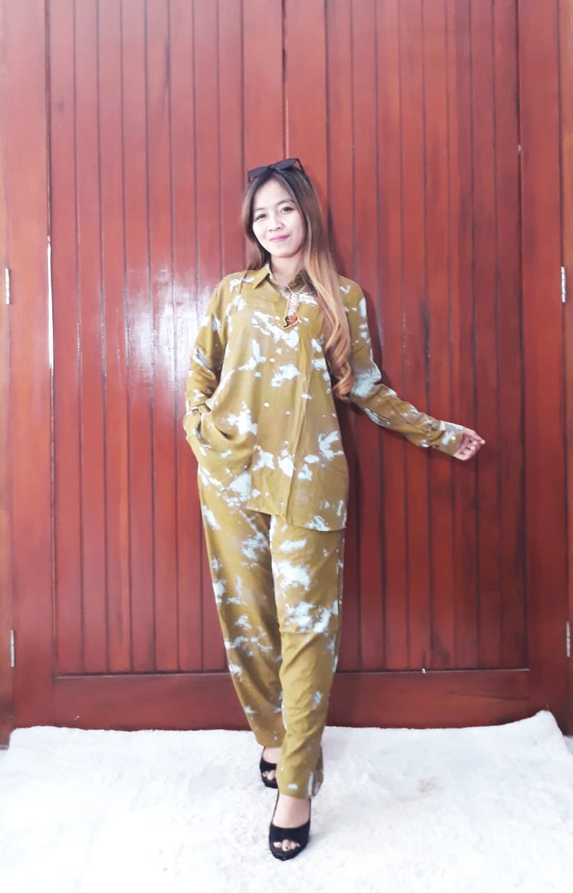 Jual Baju One Set Tie Dye Shibori Rayon Panjang | THEBATIK