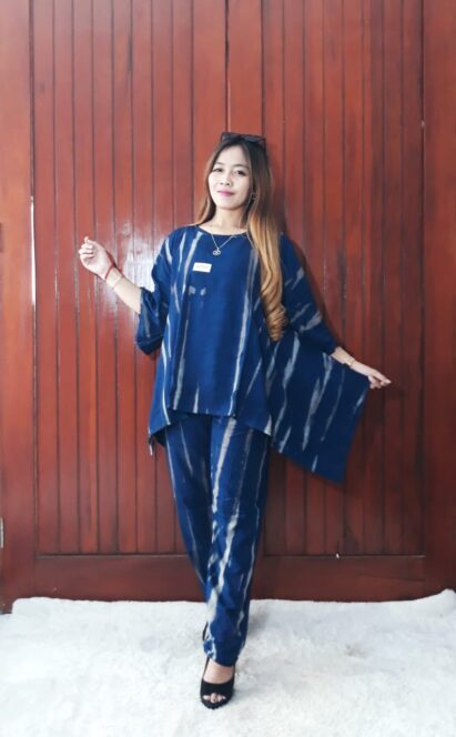 Baju One Set Wanita Tie Dye Pajamas Hijab
