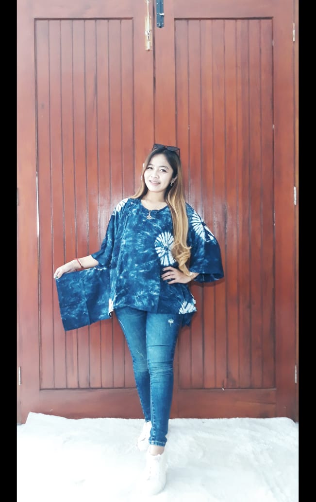 Blus Batik Sayap Shibori Santung Jumputan