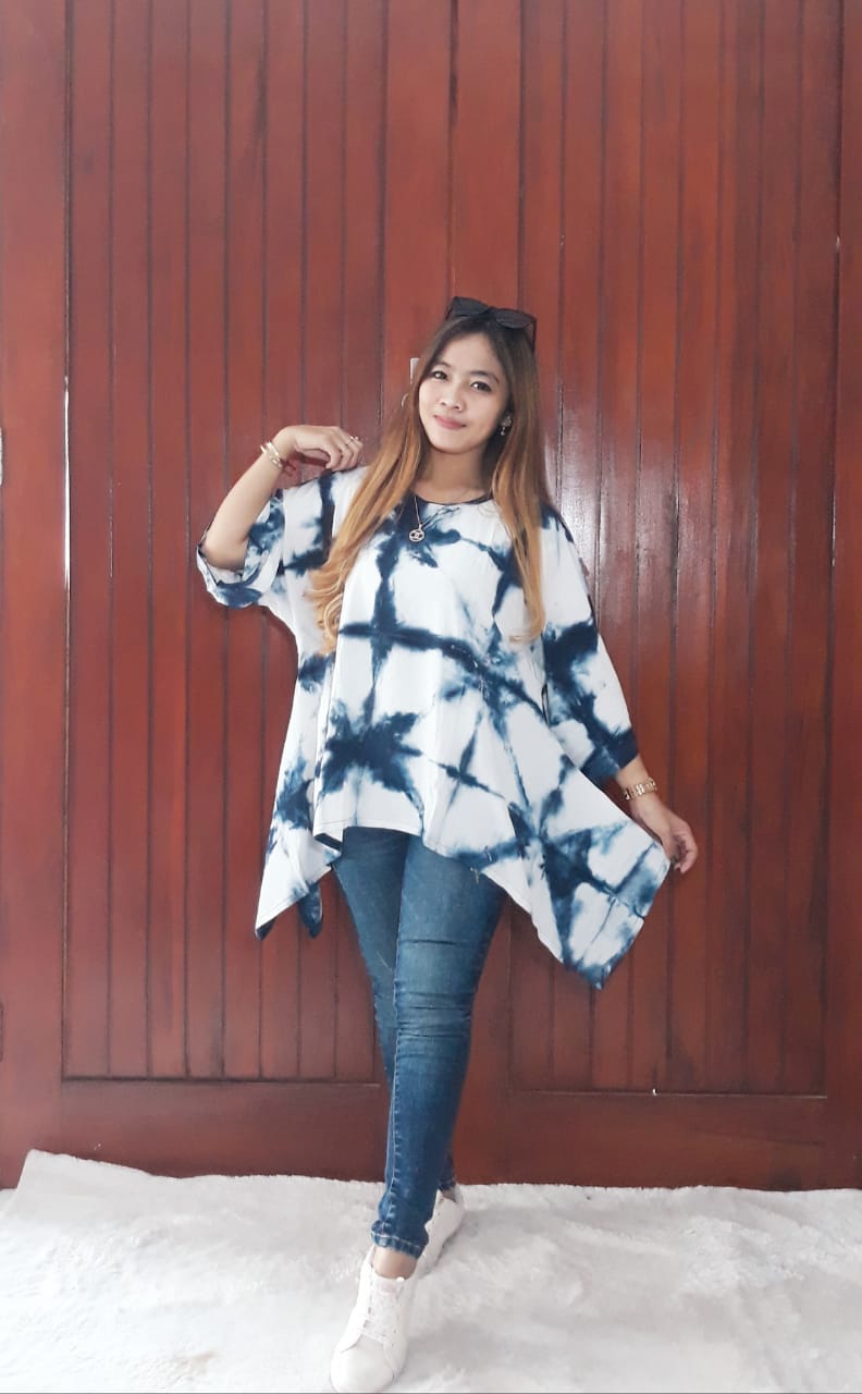 Blus Batik Sayap Shibori Santung Jumputan