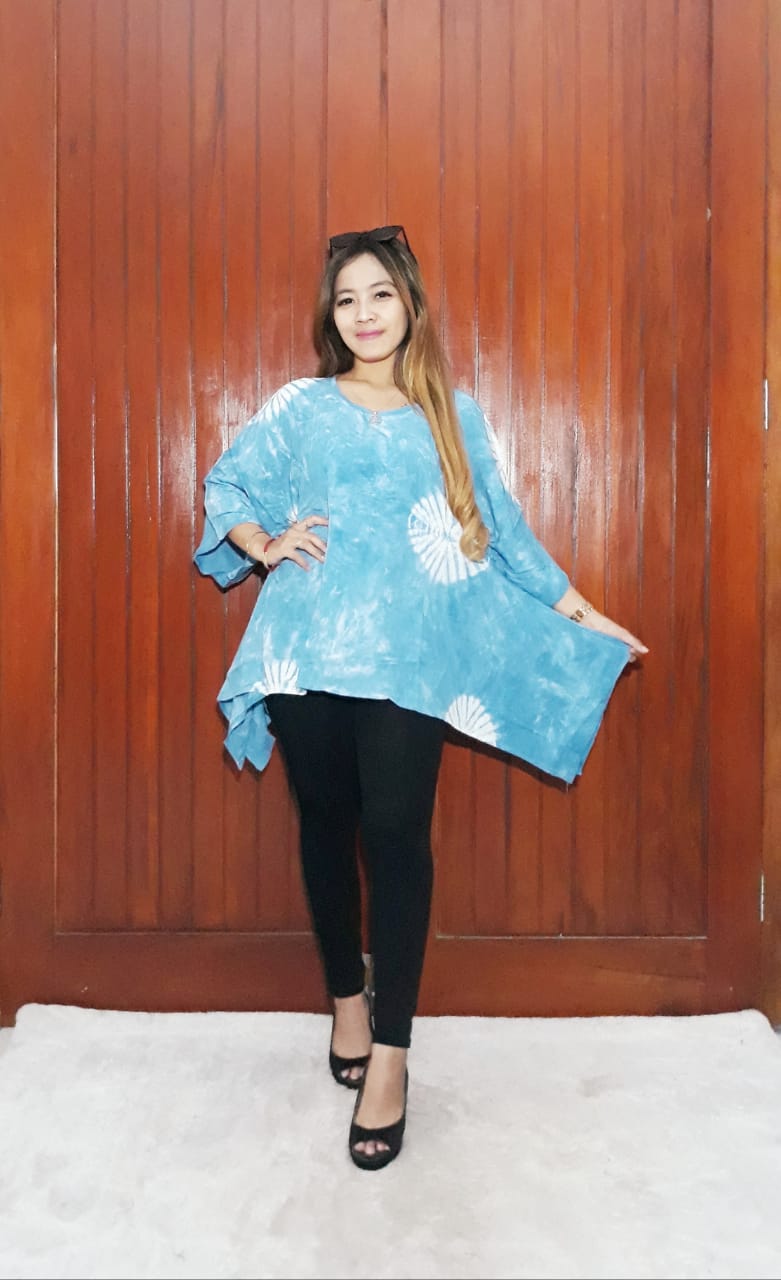 Blus Batik Sayap Shibori Santung Jumputan