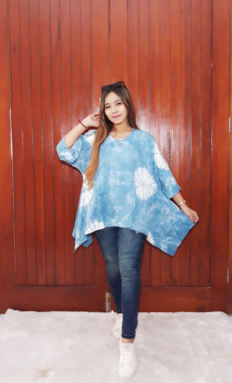 Blus Batik Sayap Shibori Santung Jumputan
