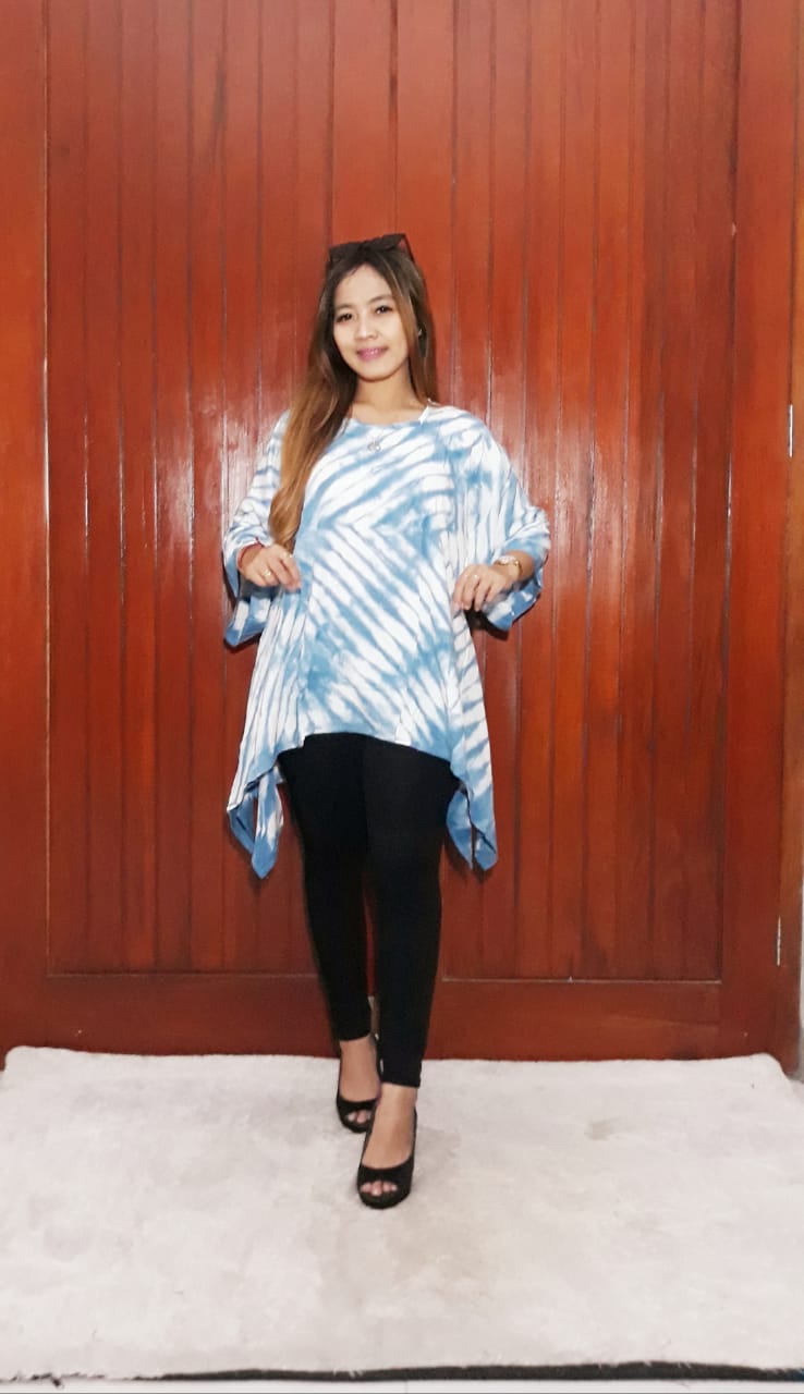 Blus Batik Sayap Shibori Santung Jumputan
