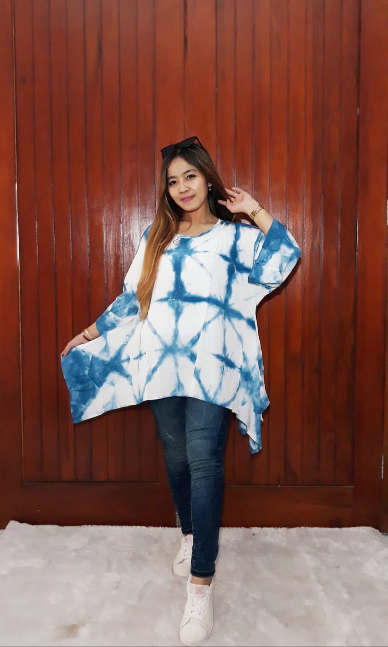 Blus Batik Sayap Shibori Santung Jumputan
