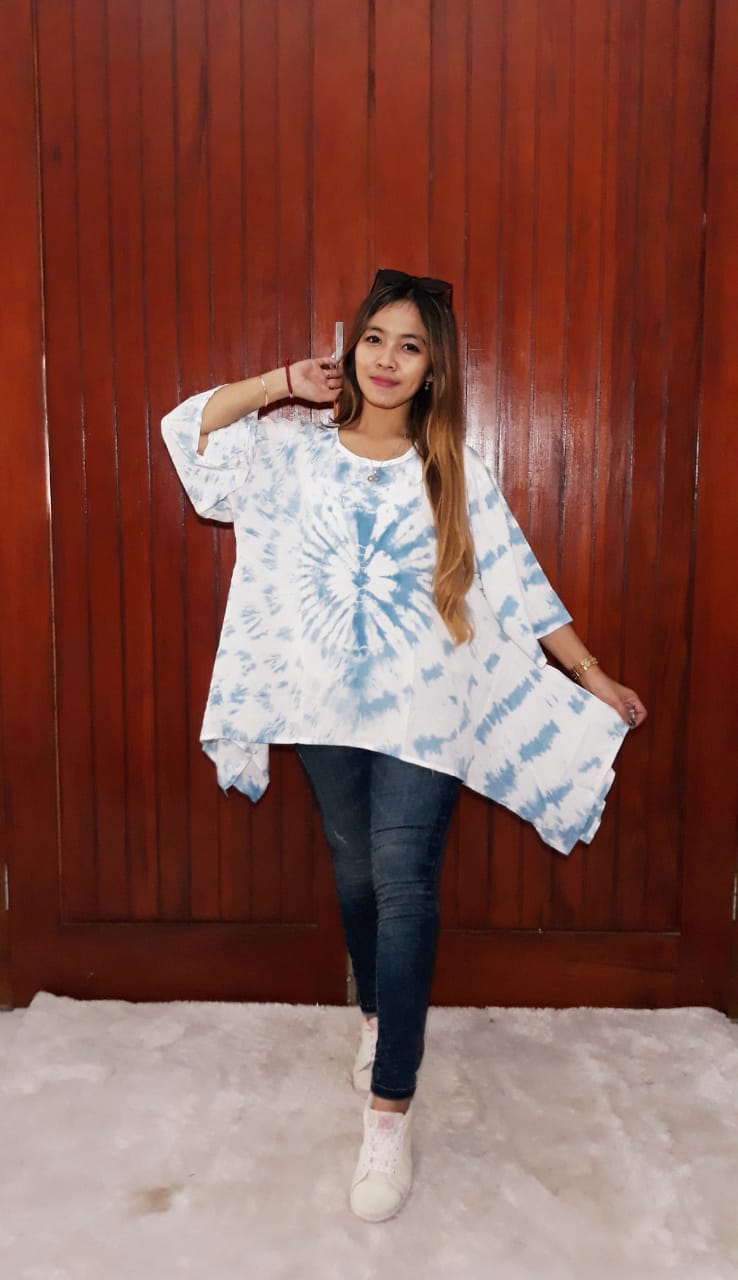 Blus Batik Sayap Shibori Santung Jumputan