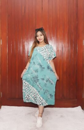 Daster Batik Ibu Busui Jumbo Lengan Pendek