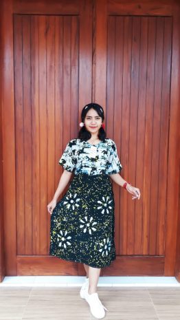 Daster Batik Lengan Pendek Model A-Line Modern