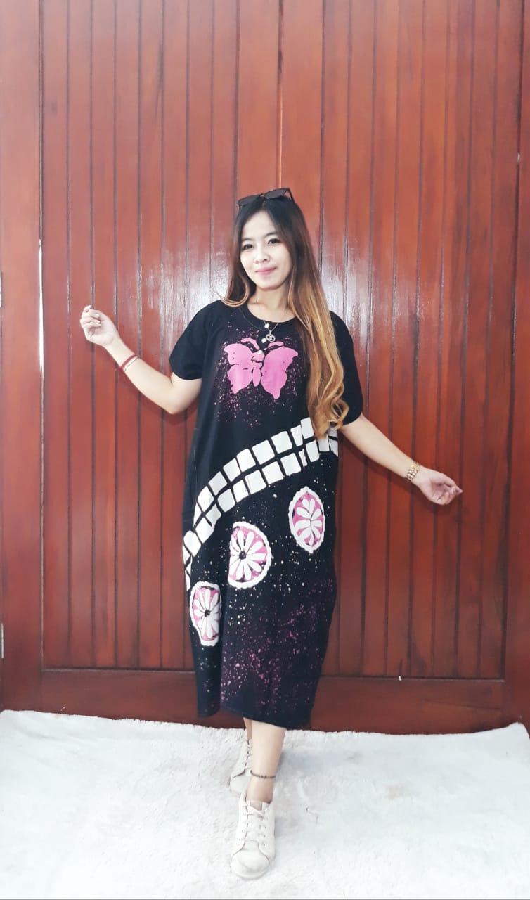 Daster Batik Pendek Ciprat Kupu Hitam Busui