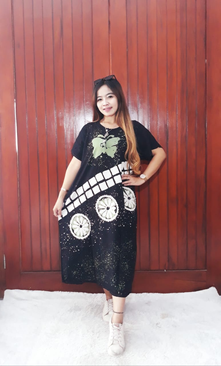 Daster Batik Pendek Ciprat Kupu Hitam Busui