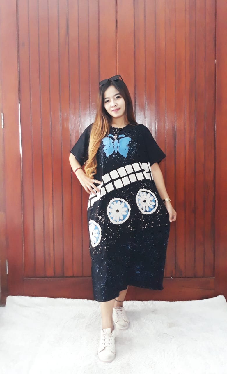 Daster Batik Pendek Ciprat Kupu Hitam Busui