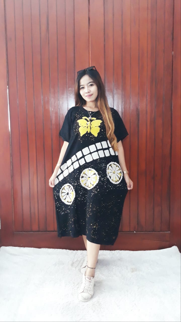Daster Batik Pendek Ciprat Kupu Hitam Busui