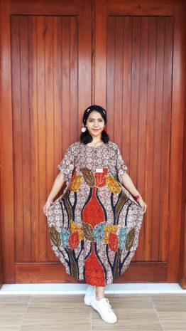 Daster Batik Pendek Motif Tulip Rayon Super