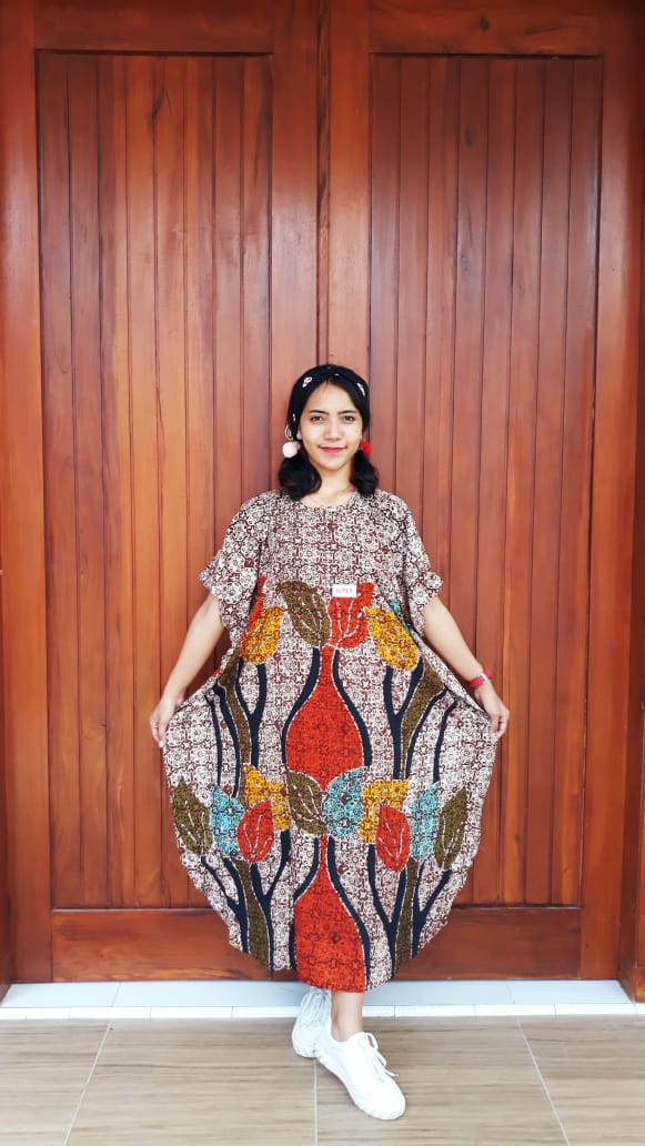 Daster Batik Pendek Motif Tulip Rayon Super