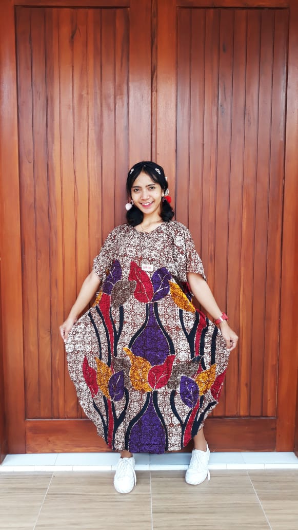 Daster Batik Pendek Motif Tulip Rayon Super