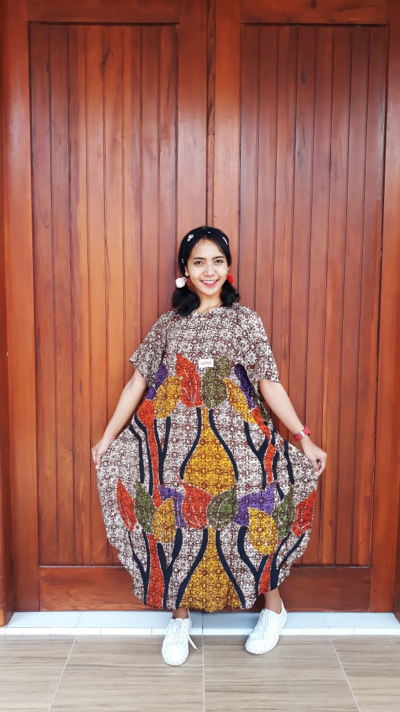 Daster Batik Pendek Motif Tulip Rayon Super