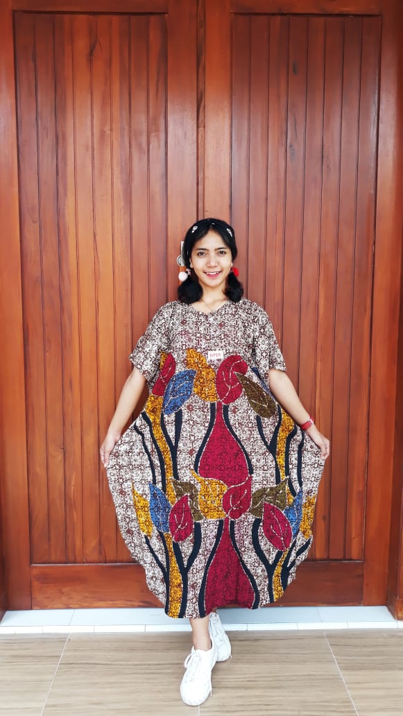 Daster Batik Pendek Motif Tulip Rayon Super