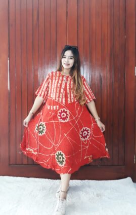 Daster Batik Semi Payung Rit Saku Depan