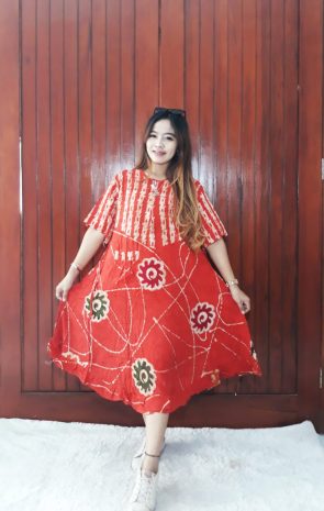 Daster Batik Semi Payung Rit Saku Depan