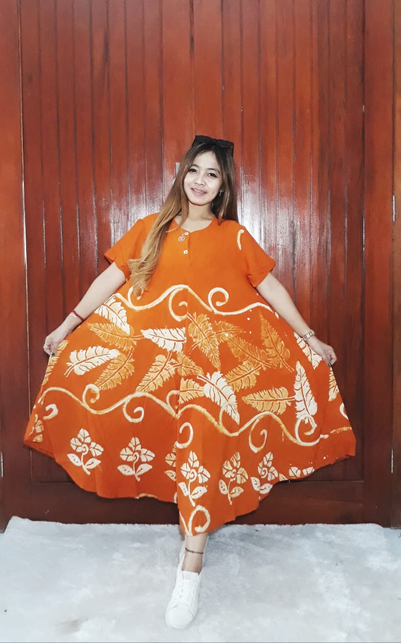 Daster Payung Klok Batik Kancing Depan Busui
