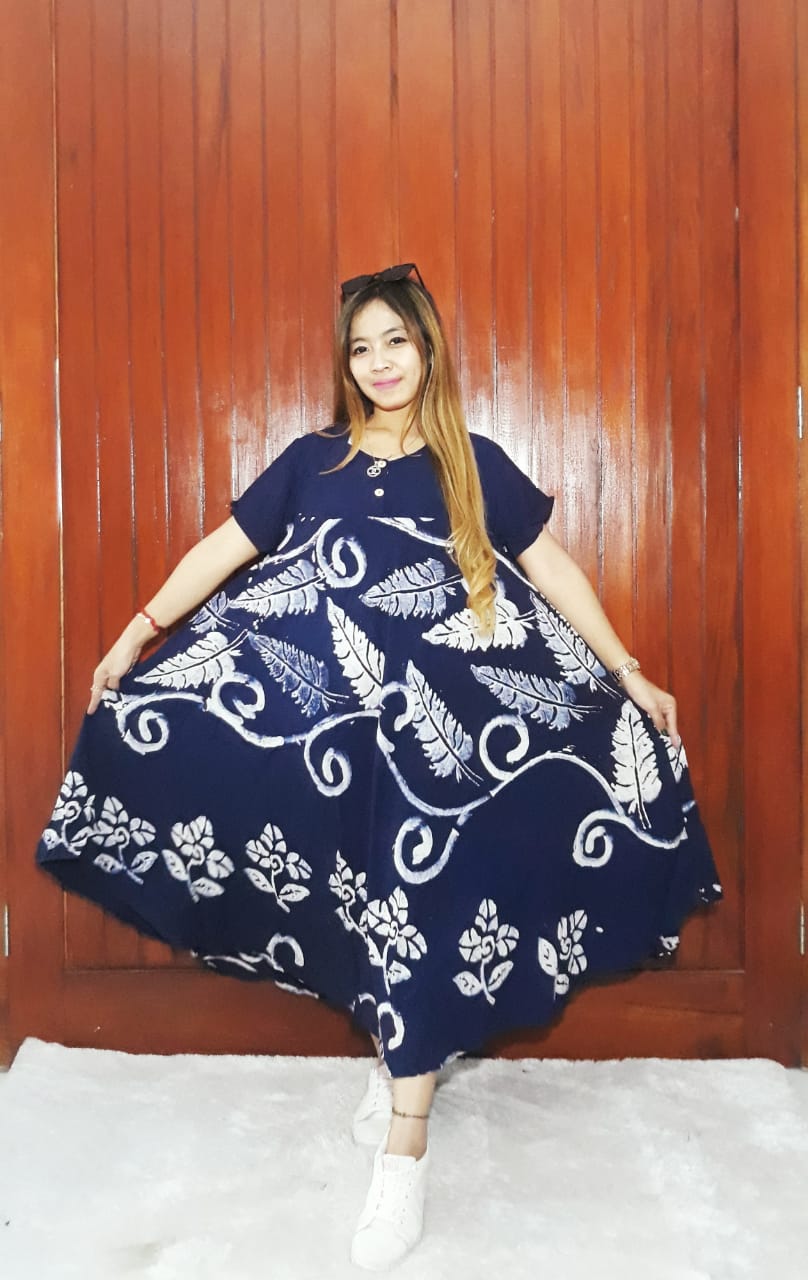Daster Payung Klok Batik Kancing Depan Busui