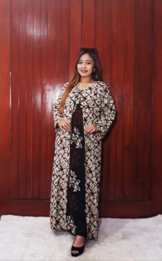 Gamis Batik Dress Maxi Long Dress Cardigan